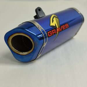 Graves Motorsports Titanium Elecktrick Blue Cat-Back Slip-On Exhaust R6 2006-2024 Exy-15r6-Cbtb