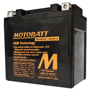 Motobatt Battery Mbyz16hd Sealed Factory Activated 491-1004