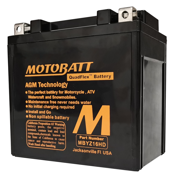 Motobatt Battery Mbyz16hd Sealed Factory Activated 491-1004
