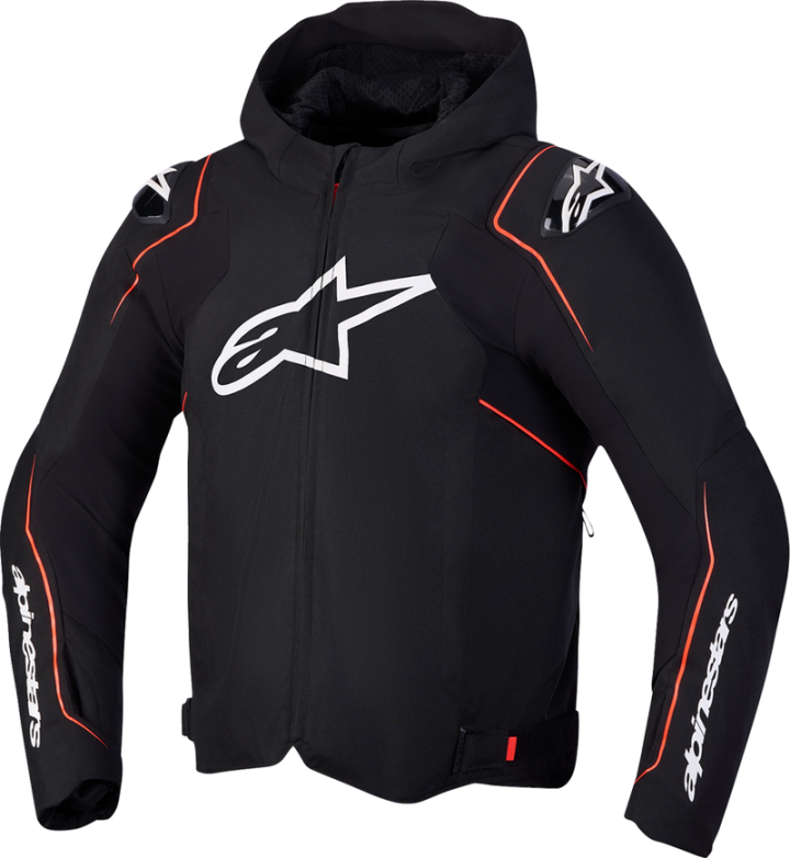 Alpinestars Zaca V2 Waterproof Jacket - Black/Red Fluo - 2XL - 3201127-1030-2XL