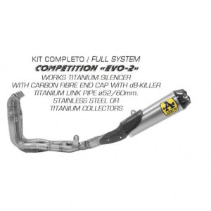 71211ckz Arrow Competition EVO-2 Full Titanium Exhaust - 2015-2025 Yamaha YZF-R1 R1S R1M