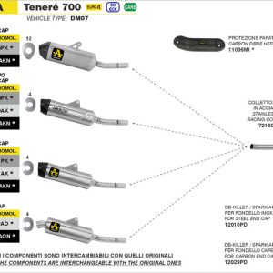 ARROW Yamaha Tenere 700 / Yamaha Tenere 700 XTZ07 2019-2026 Indy Race EVO Aluminium Slip On With Carbon End Cap 72660AK