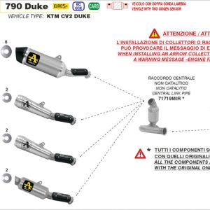 Arrow KTM DUKE 790 E5+ 2026 RACE-TECH TITANIUM EXHAUST 77511PK