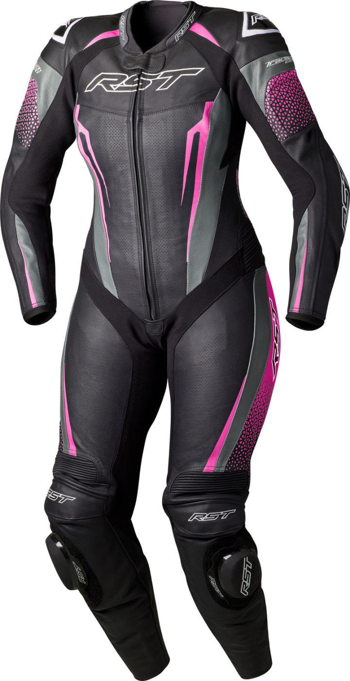 RST Womens Tractech Evo D3o Suit Black/Pink Leather Xs 556-3706108