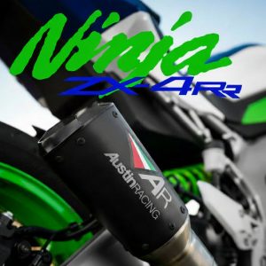 Austin Racing V3 250mm Black SLIP-ON COMPLIANT & RACE exhaust for 2023- 2025 KAWASAKI ZX4R/RR