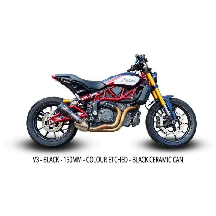Austin Racing Indian FTR 1200 V3S 150mm Black Ceramic Slip-On Race Exhaust System AR170