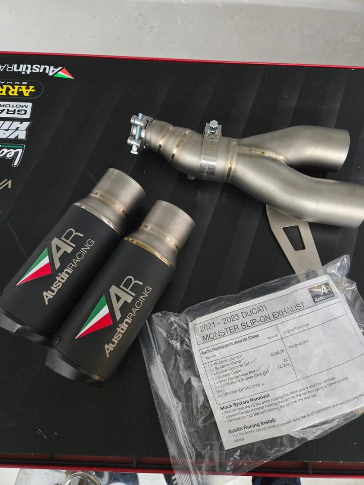 Austin Racing GP1RS black 2021 - 2025 DUCATI MONSTER SLIP-ON RACE EXHAUST SYSTEM AUR37