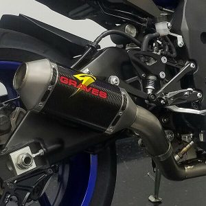 Graves Motorsports R1 Full Titanium Exhaust System With Carbon 200mm Silencer 15-23 Exy-17r1-Ftc20