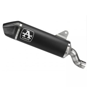 Arrow DUCATI DESERT X E5+ 2026 INDY RACE ALUMINIUM DARK SILENCER WITH CARBON END CAP 72696AKN