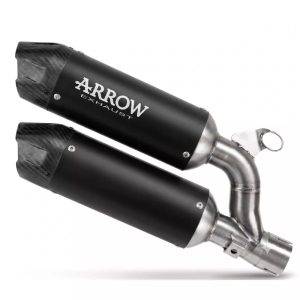 Arrow DUCATI MONSTER/MONSTER+ E5+ 2026 UPPER+LOWER ROUND-SIL TITANIUM DARK SILENCERS 77021PRN
