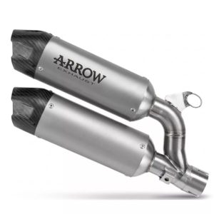 Arrow DUCATI MONSTER/MONSTER+ E5+ 2026 UPPER+LOWER ROUND-SIL TITANIUM SILENCERS 77521PR