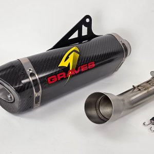 Graves Motorsports Kawasaki KLE 500 LINK Cat-Back Carbon Exhaust EXK-26KLE5-CBSC